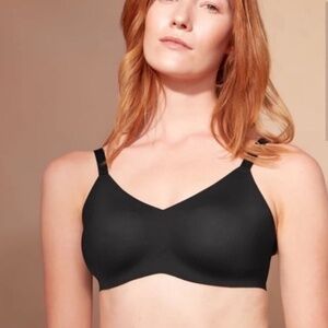 KNIX V-Neck Bra Thin Strap in Black Size 8 (Fits 40D-40E/DDD)